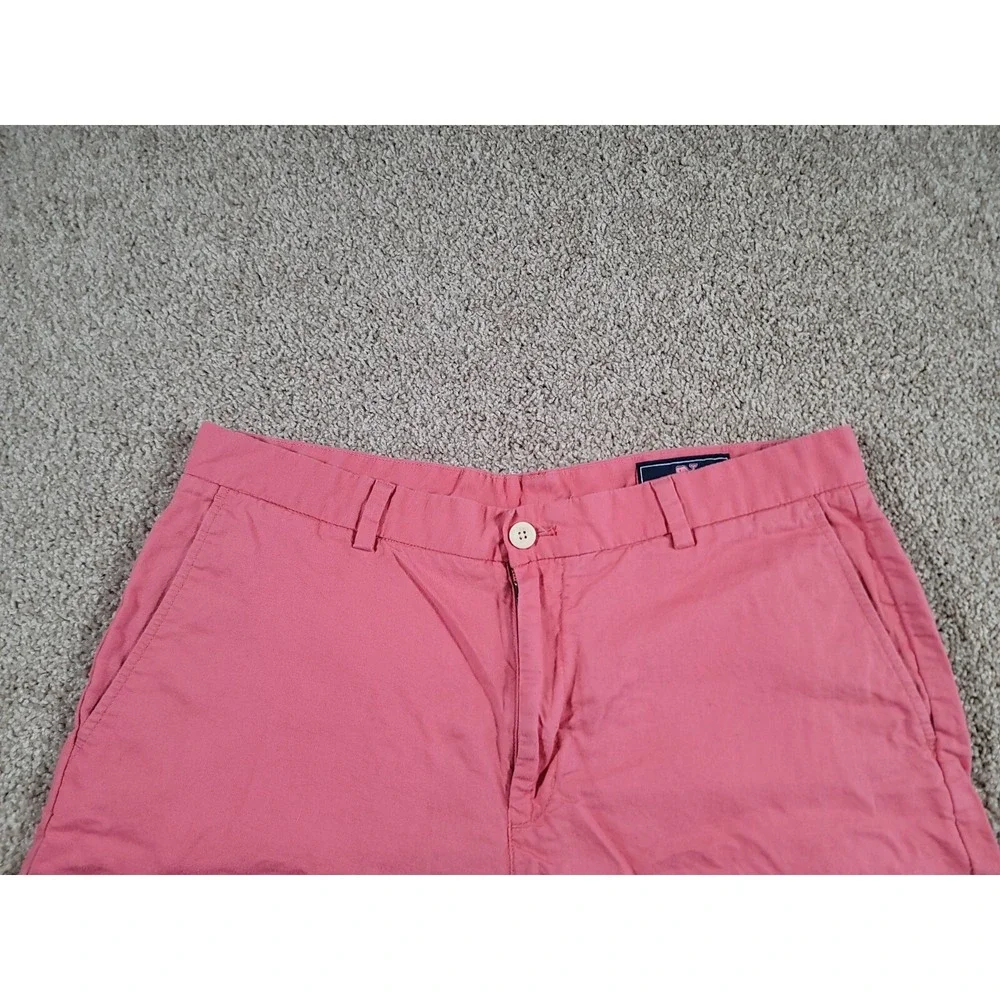 Vineyard Vines Breaker Shorts Men's 36x9 Pink Cotton Linen 4 Pocket Chino Preppy